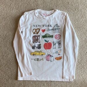 Crewcuts White Long Sleeve Tee New York Graphic